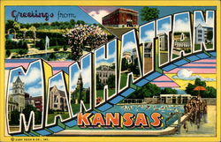 Greetings from Manhattan Kansas Postcard Postcard