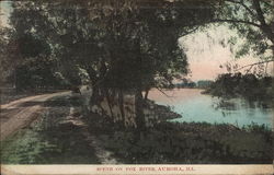 Scene on Fox River Aurora, IL Postcard Postcard