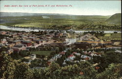 Bird's Eye view of Port Jervis , NY and Matamoras, PA New York Postcard Postcard