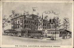 The Colonial Sanatorium Martinsville, IN Postcard Postcard