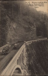 Winding Around the West End of Shepperd's Dell Columbia River Highway, OR Postcard Postcard