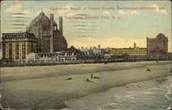 View From Beach of Hotels Dennis, Marlborough-Blenheim and Traymore Postcard