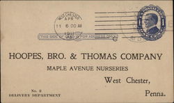 Hoopes, Bro. & Thomas Company Postcard