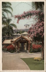 Pavilian and Court of Hotel Coronado Beach, CA Postcard Postcard