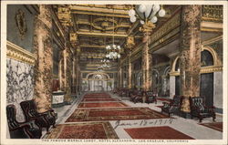 The Famous Marble Lobby - Hotel Alexandria Los Angeles, CA Postcard Postcard