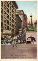 Angels Flight, Shortest Railroad in the World Los Angeles, CA Postcard Postcard