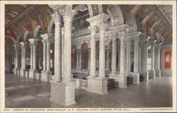 Library of Congress - Second Floor, Central Stair Hall Postcard