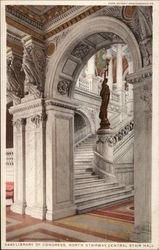 Library of Congress, North Stairway, Central Stair Hall Postcard