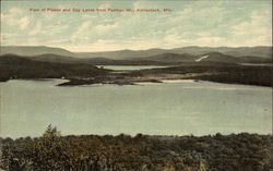 View of Piseco and Spy Lakes From Panther Mountain Postcard