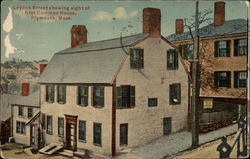 Leyden Street Showing Sight of First Common House Postcard