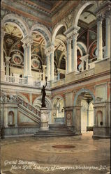 Grand Stairway, Main Hall, Library of Congress Postcard