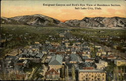 Emigrant Canyon and Bird's Eye View of Residence Section Postcard