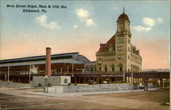 Main Street Depot, Main & 15th Streets Postcard