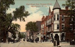 High Street From Pleasant Street Morgantown, WV Postcard Postcard