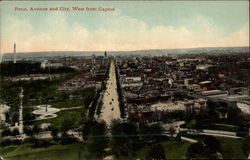 Penn. Avenue and City, West from Capitol Postcard