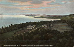 Rattlesnake Island and Lake Shore Park from Kimball's Castle Postcard