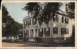 Wallace Hall, Main Street Nantucket, MA Postcard Postcard