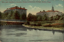 Mrs. Jack Gardner's Venician Palace & Simmons College Boston, MA Postcard Postcard