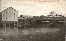 Ye Old Mill and Bridge Postcard