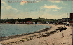 Beach at Merwin's Point Milford, CT Postcard Postcard