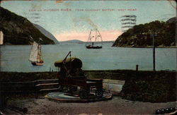 View up Hudson RIver from Seacoast Battery Postcard