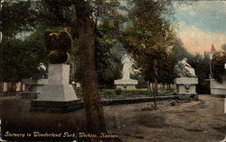 Statuary in Wonderland Park Postcard