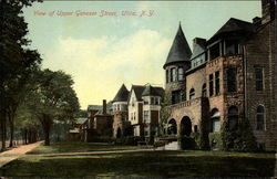 View of Upper Genesee Street Postcard