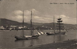 Ships at San Remo Harbor Italia Italy Postcard Postcard