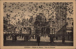 St. Mark's Square - Pigeons Flying Postcard