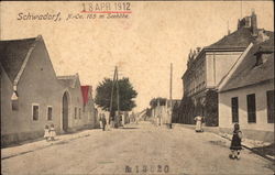 Village Street Schwadorf, Austria Postcard Postcard