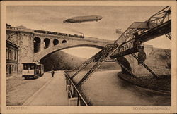 Suspended Monorail in Wuppertal Postcard