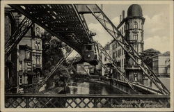 Suspended Monorail in Wuppertal Postcard