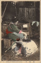 Reeling the Silk Out of Cocoons Japan Postcard Postcard