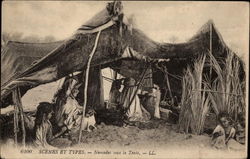 Nomadic Family in their Tent Postcard