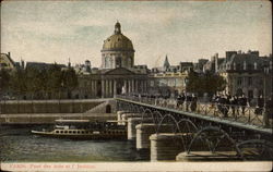 Pont des Arts et l'Institut Paris, France Postcard Postcard