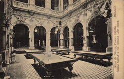 Billiard Saloon in the Spanish Club House Postcard