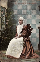 Woman Posing in Chair Postcard