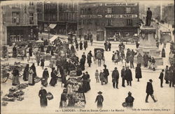 Place et Statue Carnot - The Market Limoges, France Postcard Postcard