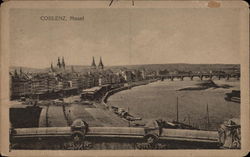 View of the Mosel River Koblenz, Germany Postcard Postcard