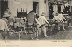 Bearers in a Mexico City Street Postcard