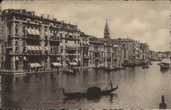 Grand Canal & Grand Hotel Venice, Italy Postcard Postcard