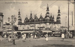 Dhurrumtollah Corner Calcutta, India Postcard Postcard