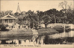 Shwe Dagon Pagoda from the Gardens Rangoon, Myanmar Southeast Asia Postcard Postcard