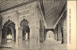 Interior Dewan Khas in Fort Delhi Postcard