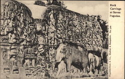 Rock Carvings at Seven Pagodas Mahabalipuram, India Postcard Postcard