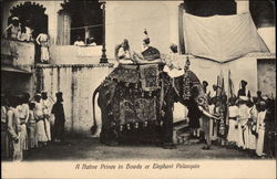 A Native Prince in Howda or Elephant Palanquin Postcard