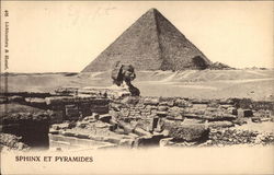 The Sphinx and Pyramids Cairo, Egypt Africa Postcard Postcard