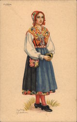 Girl in Traditional Dress Postcard