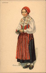 Woman In Traditional Dress Postcard