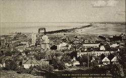 View of Duluth's Harbor Entrance Ship Canal Postcard